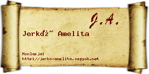Jerkó Amelita névjegykártya